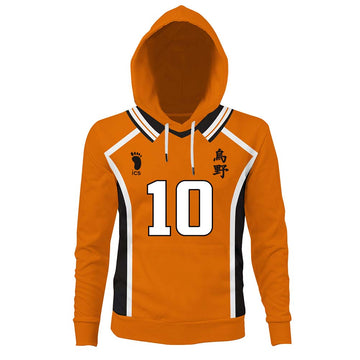 Haikyuu!! Karasuno Escuela Secundaria Away Uniforme del Equipo Hinata Shoyo Cosplay Sudadera Unisex